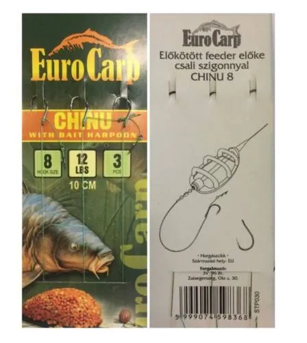 SNECI - Horgász webshop és horgászbolt - EuroCarp előkötött feeder előke csaliszigonnyal Chinu-8 10cm 12lbs
