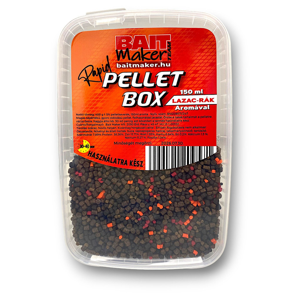 SNECI - Horgász webshop és horgászbolt - BAIT MAKER Rapid Pellet Box Lazac-Rák aromával 400g+150ml