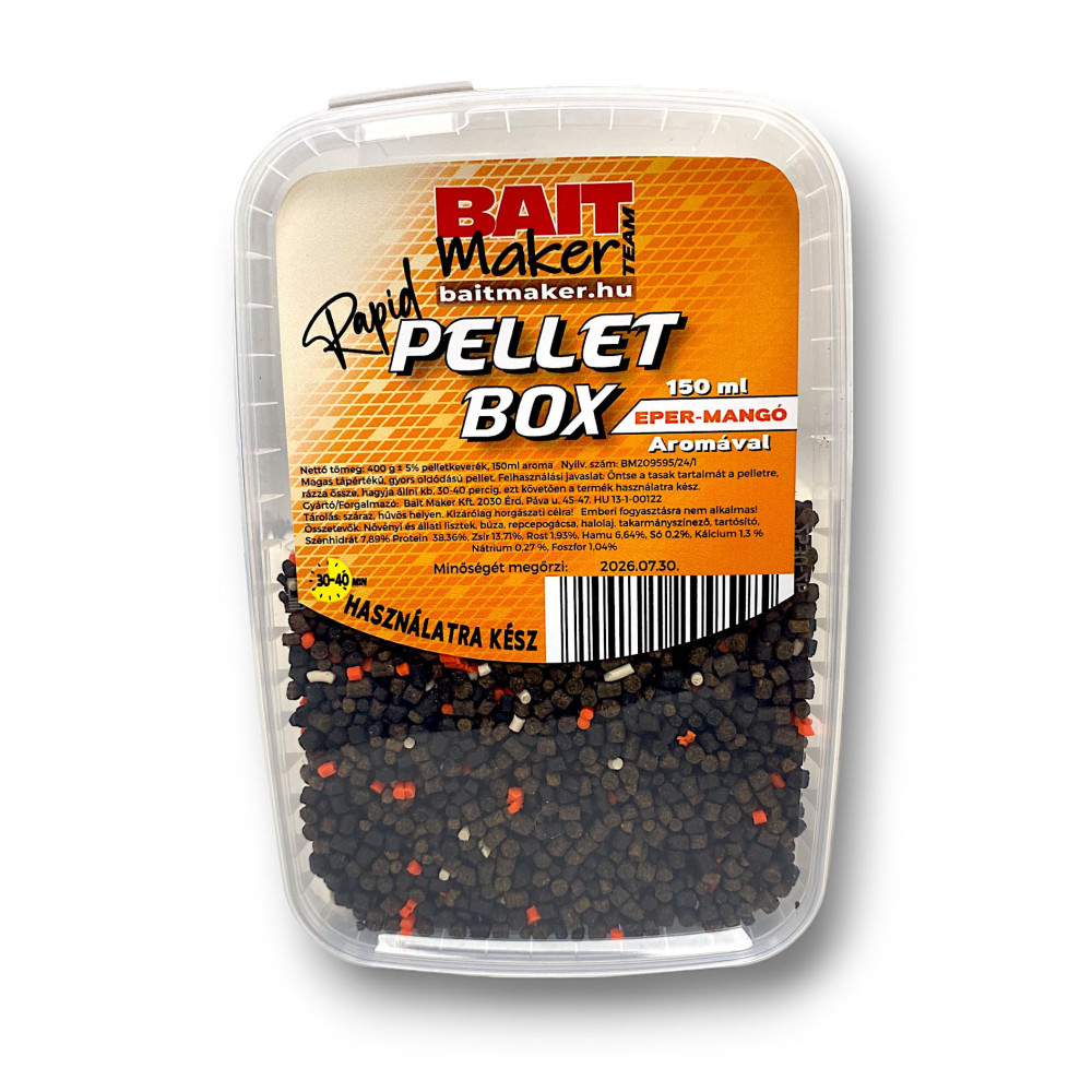 SNECI - Horgász webshop és horgászbolt - BAIT MAKER Rapid Pellet Box Eper Mangó aromával 400g+150ml