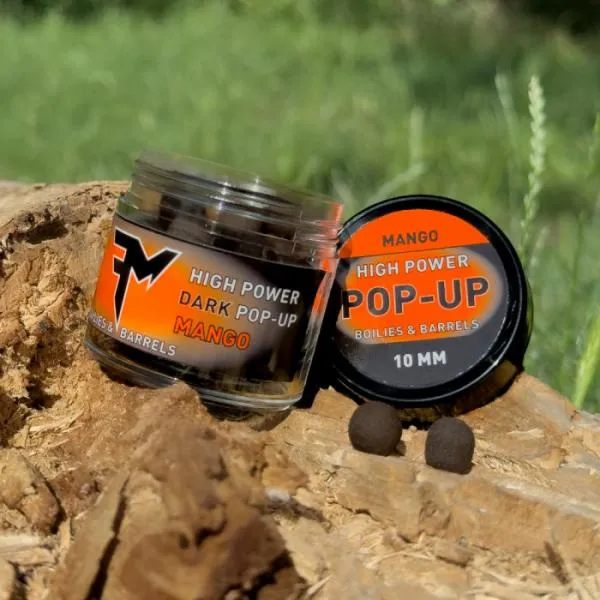 SNECI - Horgász webshop és horgászbolt - Feedermánia HIGH POWER DARK POP-UP BOILIES & BARRELS 10 MM MANGO