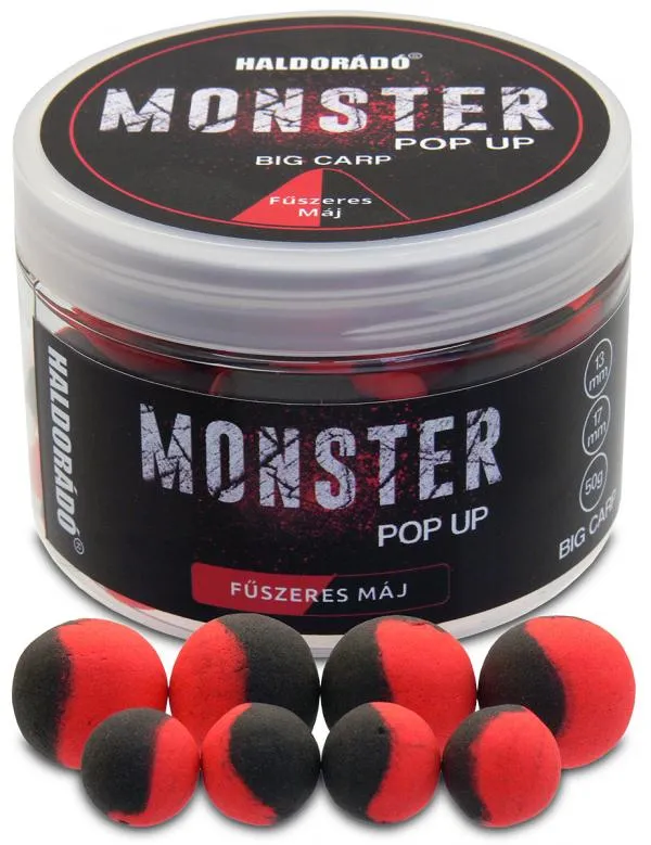 SNECI - Horgász webshop és horgászbolt - HALDORÁDÓ MONSTER Pop Up Big Carp 13, 17 mm  - Fűszeres Máj