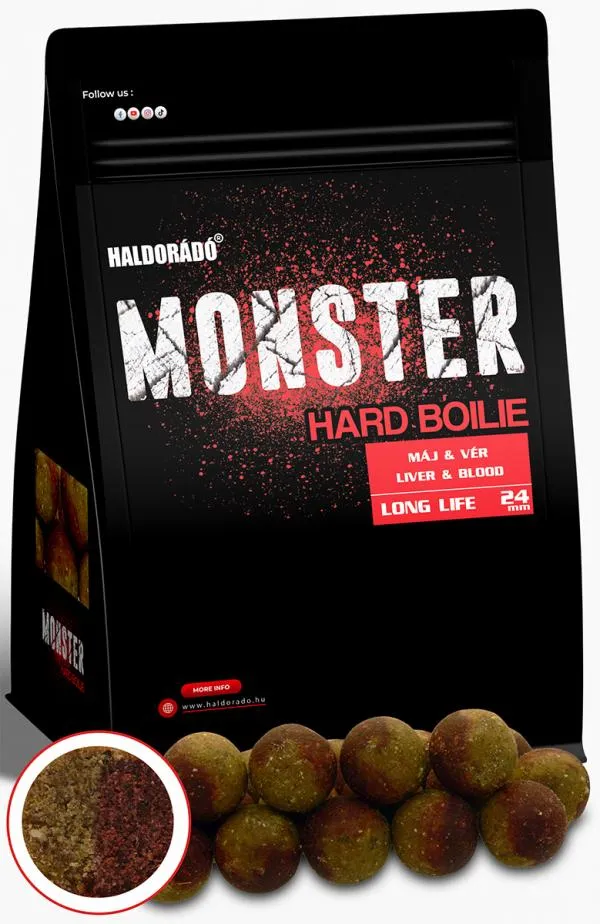 SNECI - Horgász webshop és horgászbolt - HALDORÁDÓ MONSTER Hard Boilie 24+ - Máj & Vér