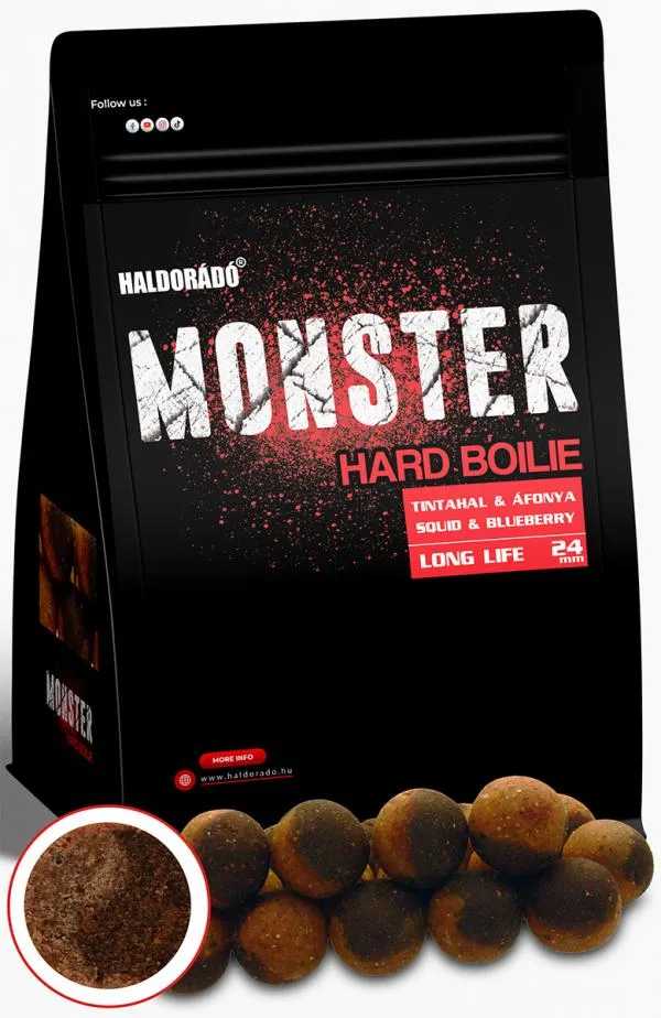 SNECI - Horgász webshop és horgászbolt - HALDORÁDÓ MONSTER Hard Boilie 24+ - Tintahal & Áfonya