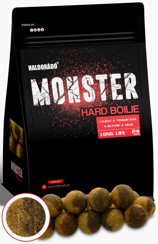 SNECI - Horgász webshop és horgászbolt - HALDORÁDÓ MONSTER Hard Boilie 24+ - Vajsav & Tengeri rák