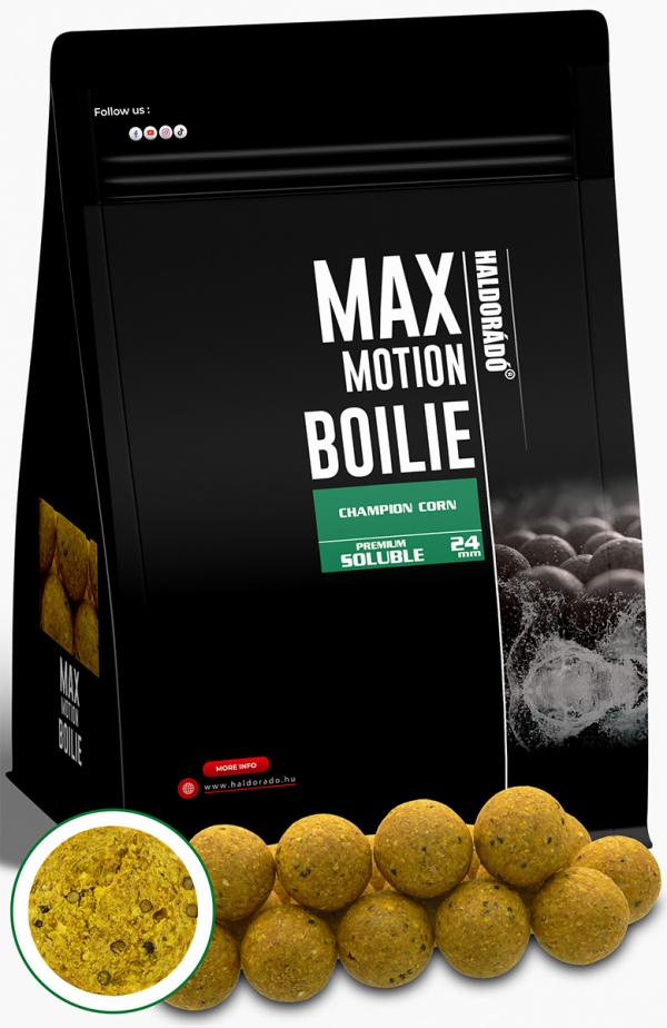 SNECI - Horgász webshop és horgászbolt - HALDORÁDÓ MAX MOTION Boilie Premium Soluble 24 mm - Champion Corn
