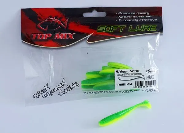 SNECI - Horgász webshop és horgászbolt - Top Mix Shiner Shad Green-Yellow Chartreuse 76 mm