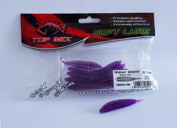 SNECI - Horgász webshop és horgászbolt - Top Mix Shiner Worm Purple Red 60 mm