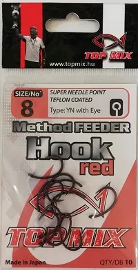 SNECI - Horgász webshop és horgászbolt - Method Feeder horog #8, vörös