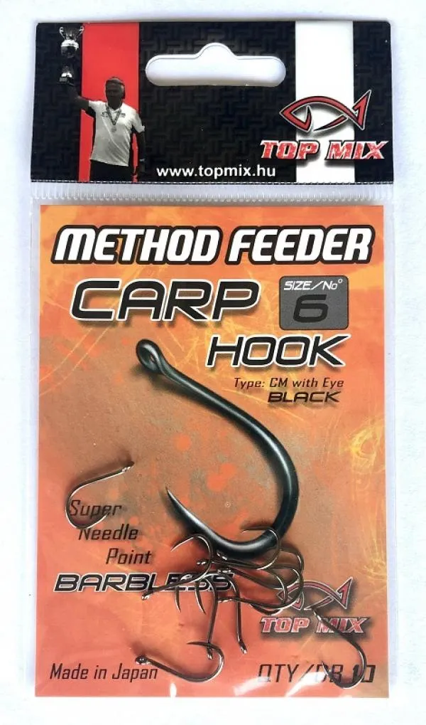 SNECI - Horgász webshop és horgászbolt - Method Feeder Carp Hook Barbless #6
