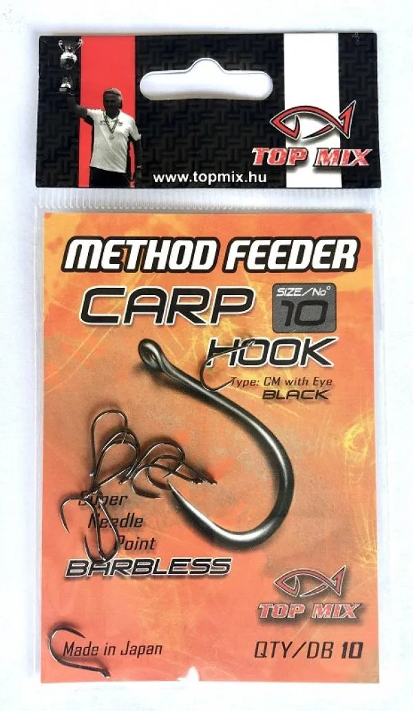 SNECI - Horgász webshop és horgászbolt - Method Feeder Carp Hook Barbless #10